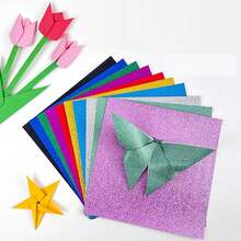 10/20pcs Set Glitter Cardstock Paper, 250g Card Paper/128g Origami Paper, Shiny Card Paper, Gold Powder Christmas Cutting Paper, A4 Size Handmade Card Paper For Christmas Gift, Birthday Party Decorations, Cuttable, Paintable, For Card Making, Scrapbooking,School Supplies,Back To School - Multicolor - View 4
