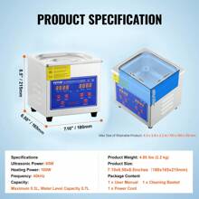 Professional Ultrasonic Cleaner, 0.3 L Ultrasonic Jewelry Cleaner With Digital Timer & Heater, Stainless Steel Industrial Cleaner 40kHz For Glasses, Watches, Rings, Small Parts