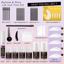 Lash Lift Kit & Brow Lamination Kit, Eyebrow Lamination & Eyelash Lift Kit, Eyelash Perm Kit, Professional Eyelash Lifting Kit, Lifting De Pestañas Kit, For Beginners, DIY At Home - Black - View 2