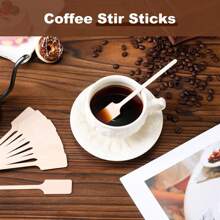Wooden Coffee/Tea Stirrers, Disposable Paddle-Shaped Mixing Sticks For Hot And Cold Drinks Back To School