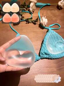 1 Par de Enchimentos de Sutiã de Silicone Reutilizáveis - Almofadas Push-Up Invisíveis para Roupas de Banho e Lingerie, Realçadores Macios e Grossos para Elevação Natural do Busto, Ideal para Biquínis, Vestidos e Looks com Alças