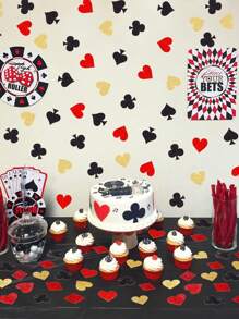 1 paquete de 100 piezas de confeti de póker, confeti brillante para esparcir en la mesa para decoraciones de fiesta de cumpleaños, boda, póker, Las Vegas y Navidad