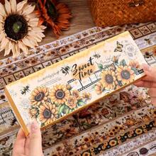 20 Rolls Washi Tape Set, Vintage Washi Tape, Yellow Black Decorative Tapes, Planner Accessories Bee Flowers Butterfly Botanical School Supplies Perfect For Scrapbooking Supplies, Junk Journal, Bullet Journaling, Art Crafts