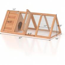 House Bunny Chicken Coop Wooden Small Animals Quail Cage Hamster Pet Run Cage Poultry Hutch With 2 Doors (46") - Brown - View 2