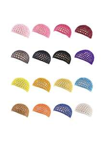 قبعة شبكية يدوية للشعر لإحاطة الشعر للسيدات، قبعة نوم ذات لون أحادي لعناية الشعر