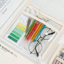 1 Stück großer Organizer Stiftbeutel, Stifte nicht enthalten, mit drei Fächern, geeignet für bis zu 108 Schreibstifte, sichtbarer Stiftbeutel, für Marker, Schreibwaren, Mäppchen, Federmäppchen, Schultasche