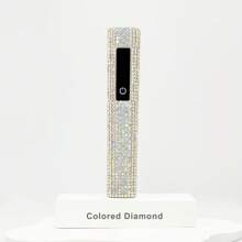 1 pieza Lámpara de uñas UV LED recargable y portátil con alimentación USB, con decoración de strass, pantalla LED, control de temporizador fácil, secador de uñas portátil, lámpara de curado de uñas de gel, forma hexagonal de diamante, bombillas LED de alta potencia, lente de aumento de 8X para un cuidado de uñas rápido y eficiente