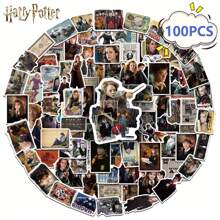 Harry Potter Harry Potter Officially Licensed 50pcs Classic Movie Characters Around Vinyl Stickers, Waterproof Gift Cartoon Water Bottle Laptop Bumper Computer Cell Phone Hard Hat Car