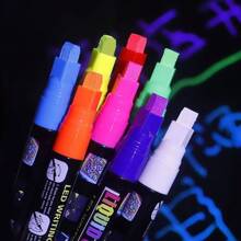 8pcs Colored Liquid Chalk, Suitable For Blackboard, Calendar, Glass, Neon Pen, Washable Window Marking Paint And Painting, Suitable For Wet Wiping Of Cars, Pubs, Mirrors, Chiseling Tips Back To School