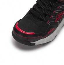 Skechers 男童秋冬季保暖内衬高帮棉质运动鞋，带魔术贴 - 黑色/紅色 - 查看 6