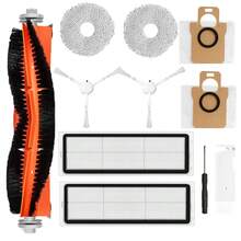 Peças de reposição para aspirador de pó robô Xiao Mi X20+ / X10+ e Dreame L10s Ultra Gen 2 / L10s Pro Ultra, acessórios, escova removível/escova principal, filtro HEPA, escova lateral, pano de esfregão/pano de esfregão e saco de pó.