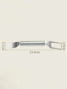 1pc 2-In-1 Stainless Steel Watermelon Slicer With Fork, Portable, Anti-Rust, Dual-Purpose Cutter, Easy Slicing And Serving, Suitable For Home, Restaurant, Hotel