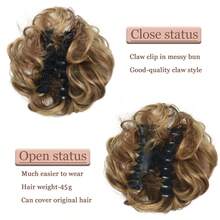 Hair Bun Extensions For Women Claw Clip Messy Bun Hair Piece Wavy Curly Messy Hair Bun Clip In Claw Chignon Hairpieces Synthetic Messy Bun Hair Extensions Scrunchie For Girls