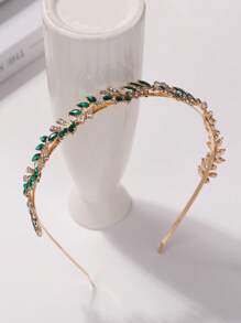 1pc Women Casual Versatile Cute Fashionable Water Drop Rhinestone Decorated Hairband