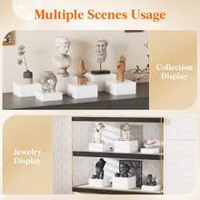 白色亚克力自助餐食品管、派对餐饮甜点蛋糕架、收藏珠宝展示架、白色立方体盒（带嵌套管），适用于派对和庆祝活动 - 白色 - 查看 4