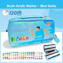 120 Farben/Set kreative professionelle gerade flüssige Acrylmarker mit automatischer Tintenkontrolle zur Verwendung für Felsen Malerei, Keramik, Holz, Leinwand, Glas, Stein, Stoff, Kartenherstellung, Kunstbedarf