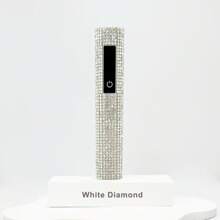 1 pieza Lámpara de uñas UV LED recargable y portátil con alimentación USB, con decoración de strass, pantalla LED, control de temporizador fácil, secador de uñas portátil, lámpara de curado de uñas de gel, forma hexagonal de diamante, bombillas LED de alta potencia, lente de aumento de 8X para un cuidado de uñas rápido y eficiente