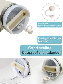 8pcs/6pcs/3pcs Straw Covers Cap Reusable Silicone Straw Toppers Compatible With Stanley Cup Spill Leak Stopper Splash Dust Proof Straws Cover - Multicolor - View 4