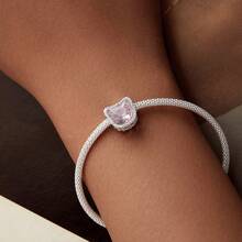 1 PC 925 Sterling Silver Pet Cat Pendant Cat Paw Beads Charm For Basic Bracelet DIY Making Accessories For Women Pet Lover - Silver - View 5