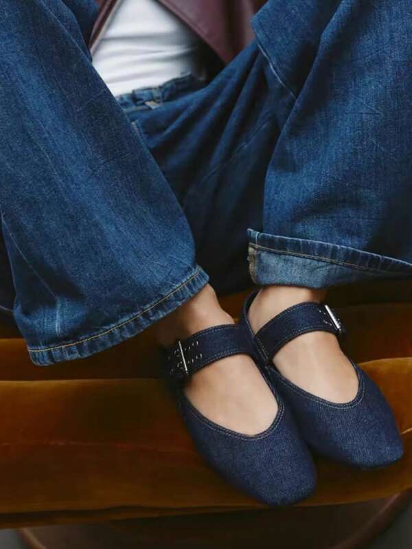2024 Spring/Summer New European & American Square Toe Slip-On Flat Shoes, Versatile Soft Leather Granny Shoes For Women