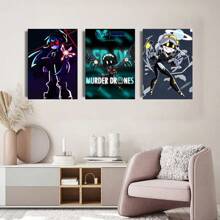 1pc /3PCSWall Arts Posters Optional Frame Anime Vintage M- Drone Poster Fancy Poster Living Room Bar Retro Decorative Painting Middle Suitable For Living Room, Bedroom, Kitchen, Home Office - High Quality, Indoor/Outdoor Frameless/Framed Canvas Art