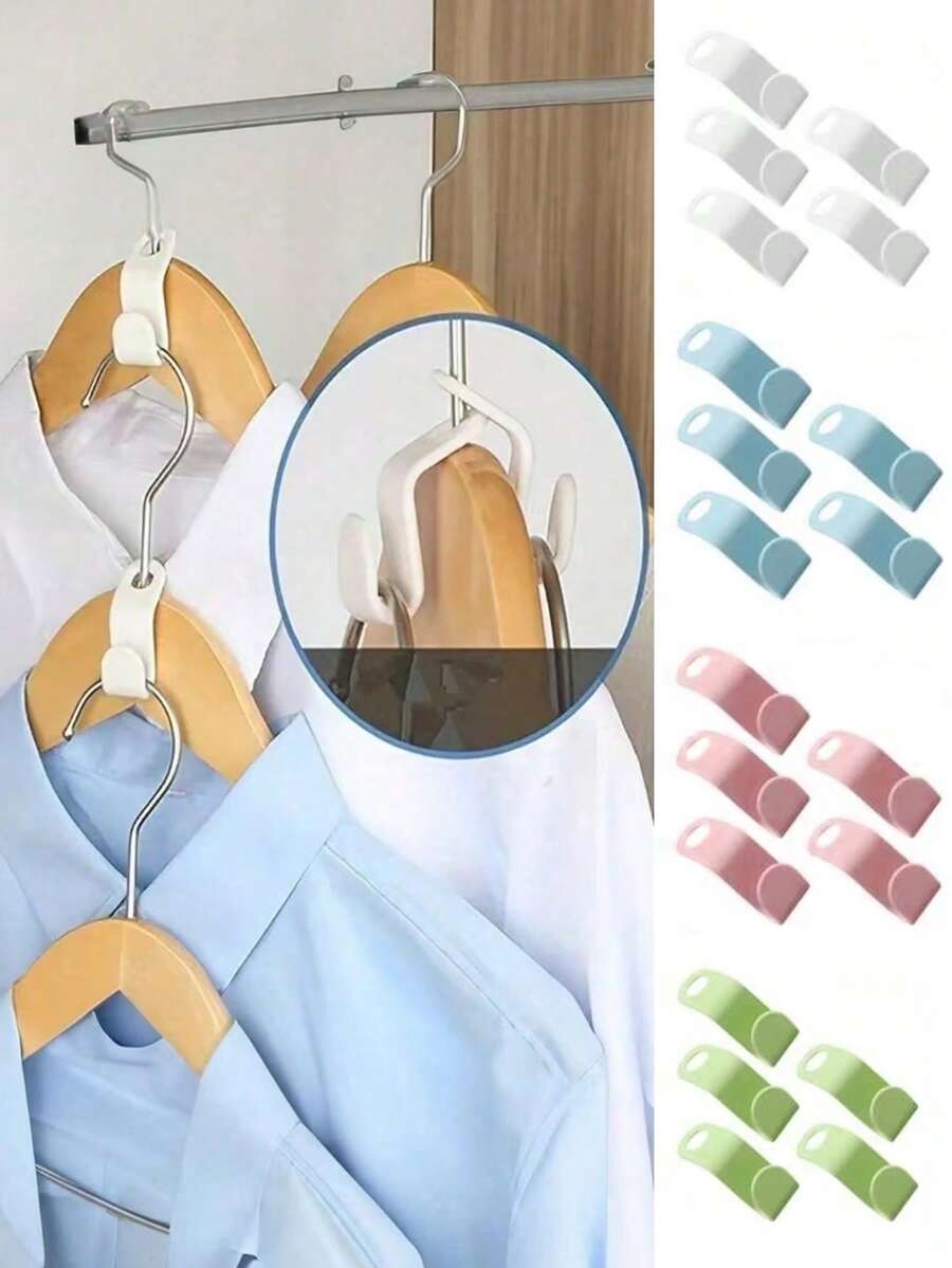 塑料免打孔衣帽钩衣橱挂袋架帽子围巾书包挂钩防走线防变形收纳衣架衣架可叠放连接钩节省空间粉色绿色白色蓝色多色可选！旅行必需品旅行配件假期暑假返校旅行颈枕