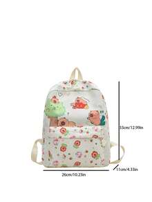 1pc Nylon Zipper Closure Fashionable And Cute Capybara Backpack, Niche Design Adjustable Shoulder Straps, Comfortable And Versatile, Suitable For Daily Travel Backpacks, Bags, Suitable For Outdoor, Daily Use, A Perfect Gift For Teenagers - Capibara Backpack - View 10