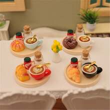 5pcs/Set Miniature Food Toy Set, Afternoon Tea Coffee Bread Model For Doll House, Photography Decor, Desktop Ornaments - Multicolor - View 1