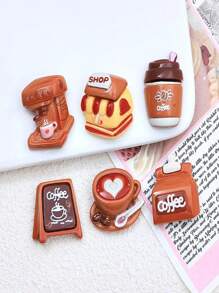 6pcs Coffee Chocolate Simulated Food Refrigerator Magnets, Kawaii Refrigerator Magnets, Whiteboard Stickers