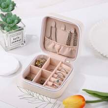 1pc Multi-Layer Leather Jewelry Storage Box For Earrings, Rings, Watches, Necklaces And Bracelets With Large Capacity, Anti-Oxidation