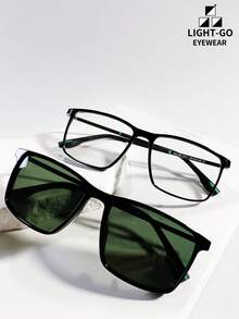 LIGHT-GO EYEWEAR Men's Multi-Purpose Ultra-Light Magnetic Absorption Glasses, Fashionable European And American Style, Suitable For Outdoor, Driving, Beach, Computer Reading, Long-Term Use