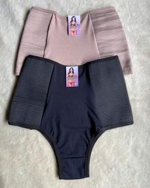 Kit 2 High Compression Belts Postpartum Post-Operative Panties - 彩色 - 查看 1