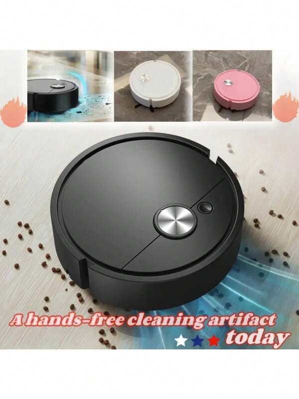 Smart USB Cleaning Tool, With Dual Brush Design, Suitable For Efficient Cleaning Of Floors And Countertops, Cordless Vacuum Cleaner, Super Slim Mini Robot Vacuum Cleaner (Charging Cable Not Included)
