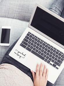 1pc Creative Laptop Sticker With Inspirational Short Phrase 'Believe In Yourself' And Partial Transparency