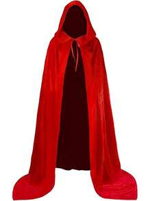 1PC Long Hooded Cloak Velvet Cape Witch Costume Cos Costume For Women Men