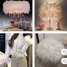1 pezzo Nastri colorati di piume di tacchino, pizzo di piume, effetto fuochi d'artificio lunghi, bordo di tessuto, gonne per esibizioni sul palco, accessori decorativi fai-da-te per abbigliamento