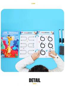 Erasable Pen Control & Concentration Training Set - Color Shape Math Match Game, Brain-Boosting Reusable Magic Tracking Book, No Batteries Required,Back To School