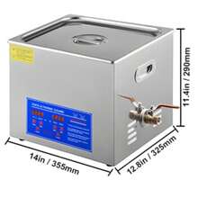 KFFKFF 15L Ultrasonic Cleaner With Digital Timer&Heater Professional Ultrasonic Cleaner 40kHz Advanced Ultrasonic Cleaner 110V For Wrench Screwdriver Repairing Tools Industrial Parts Mental Cleaning