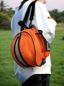 1 pieza Mochila deportiva de alta calidad para baloncesto y fútbol - Bolsa de hombro con diseño de moda para uso al aire libre, adecuada para baloncesto, fútbol y voleibol