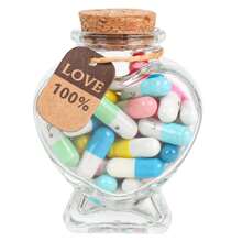 55Pcs Capsule Pills Love Message Note In A Glass Bottle,Cute Love Pills Smiling Face Love Friendship Letter With Wishing Bottle,Valentine's Day Love Capsule Letters Romantic Paper Love Message For Boyfriend Girlfriend Anniversary Birthday Mother's Day Gift