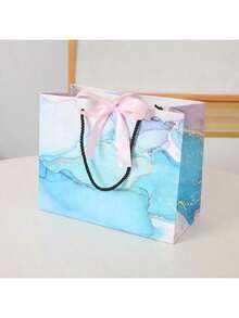 1-3pcs Bowknot Paper Bag, Marble Texture Gift Bags For Cosmetics, Present Bags - Multicolor - View 7