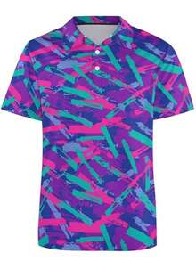 男士高尔夫球衫，高性能速干男士高尔夫球衫，短袖吸湿排汗高尔夫球衫 - 彩色 - 查看 2