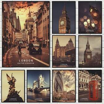 1pc Wall Arts PostersOptinal Frame Travel London United Kingdom Poster Canvas Paintings Poster And Print Wall Art Picture For Living Room Home Wall Decor Frameless Gifts ,Wall Art With Frame