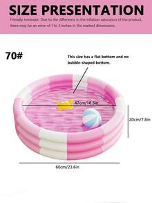 1pc Inflatable Round Swimming Pool, Pink Color Adult-Size Extra Thick Family Pool, Suitable For Adults, Outdoor, Garden, Backyard, Summer Water Party (60CM, 90CM, 100CM, 130CM, 150CM), Beach Essentials, Beach Accessories, Pool Float - Multicolor - View 8