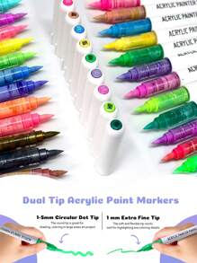 126 Colors Direct Liquid Acrylic Marker,Colored Brush Sets,Soft Art Tip,They Are Colored,Opaque And Do Not Penetrate The Paper.With High Color Saturation,Colors Can Be Superimposed.They Are Suitable For Painting Various Objects Art Painting Supplies Back To School