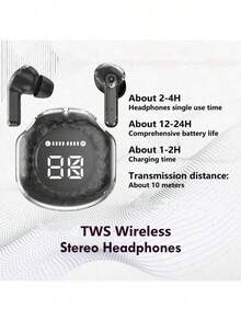 T8 150mAh Wireless Bluetooth Headset Transparent ENC Headphones LED Power Digital Display Stereo Sound Earphones For Sports Working For Smartphone - Multicolor - View 4