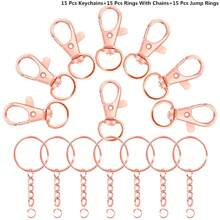 24/45pcs Rotating Spring Hooks Set, Detachable Keychain With Chain And Jump Ring, Bulk, Suitable For Keychains, Lanyards, DIY Crafts, Durable Material, Suitable For Home Use