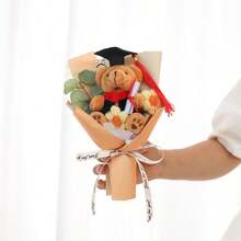 1 件 22*16 厘米卡通熊花束祝贺装饰迷你医生熊花束适用于婚礼派对装饰毕业派对布置和礼物教师节礼物
