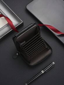 SHABILI New Arrivals Accordion Credit Card Holder High-Quality Vintage Ultra-Thin Portable Card Wallet Multi-Function Multi-Card Slot Leather Wallet For Men Wallet Mini Wallet Purse Wallet Wallet Keychain - Multicolor - View 9