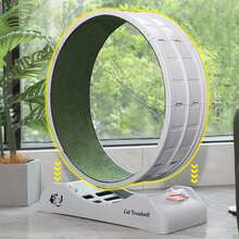 Indoor Cat Exercise Wheel With Locking Brake, 31.5 Inch Exercise Wheel With Carpeted, Cat Treadmill For Indoor Cats Sport Runway Fitness Weight Control - Grey - View 6